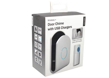 Uni-Com Plug-In Door Chime With Usb Charger