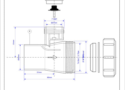 McAlpine 1 1/2" Anti Siphon Adaptor - White