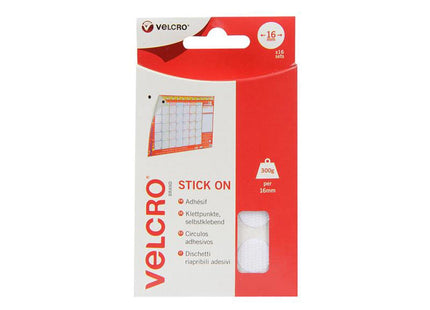 Velcro Brand Velcro Brand Stick On Coins 16Mm X 16 Sets White