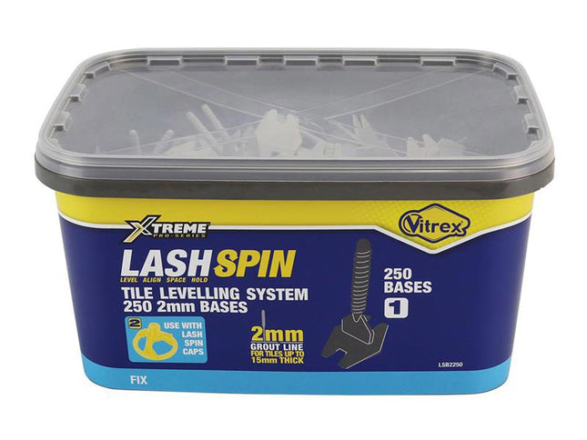 Vitrex Lashspin Base 2Mm (250) - LSB2250 - Tile Levelling System