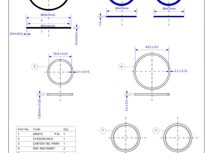 McAlpine 1.25" Seal Set