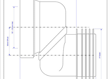 McAlpine Offset 6cm WC Connector in ABS