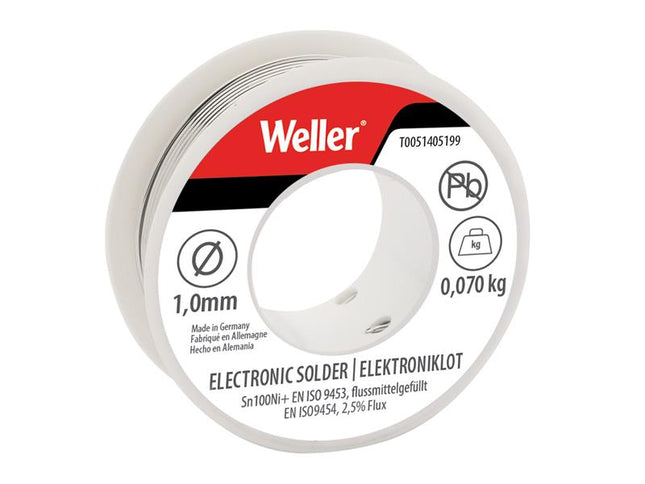 Weller Electronic Lead-Free Solder Sn100Ni100+, 1mm 70g WEL51405199