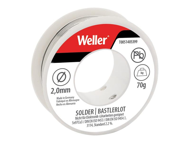 Weller Electronic Lead-Free Solder Sn97Cu3, 2mm 70g WEL51405399