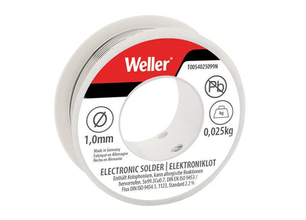 Weller Electronic Lead-Free Solder Sn99 Cu3, 1mm 25g WEL54025099N