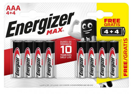 Energizer MAX¨ AAA Alkaline Batteries 4 + 4 Pack XMS23BATTAAA