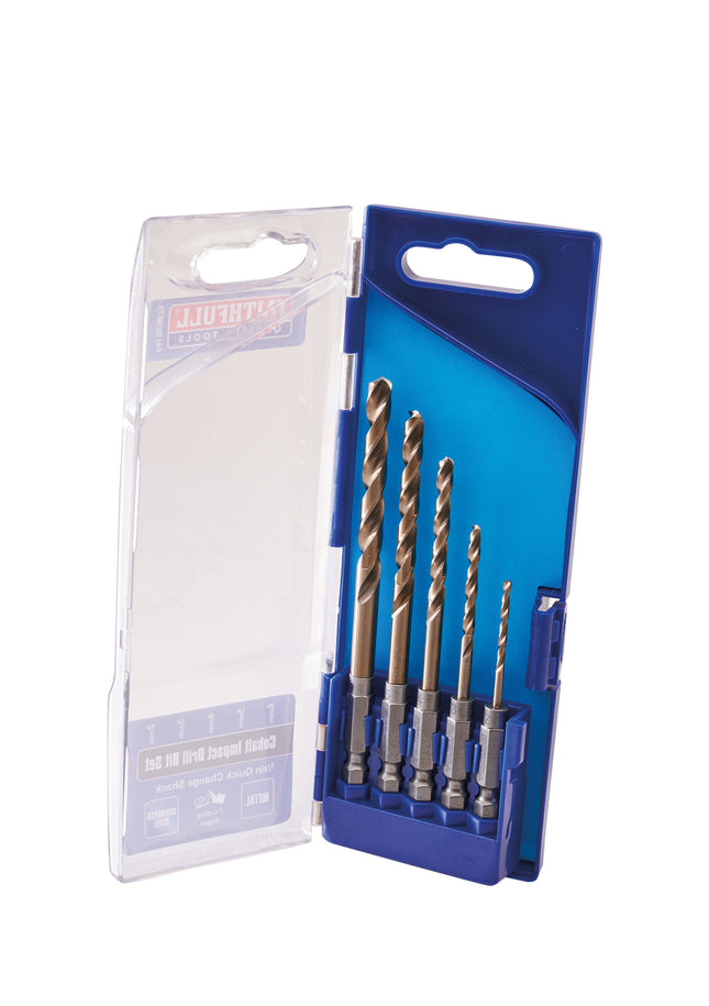 Faithfull 5 Piece HSS Cobalt Impact Drill Bit Set XMS23COBALT5