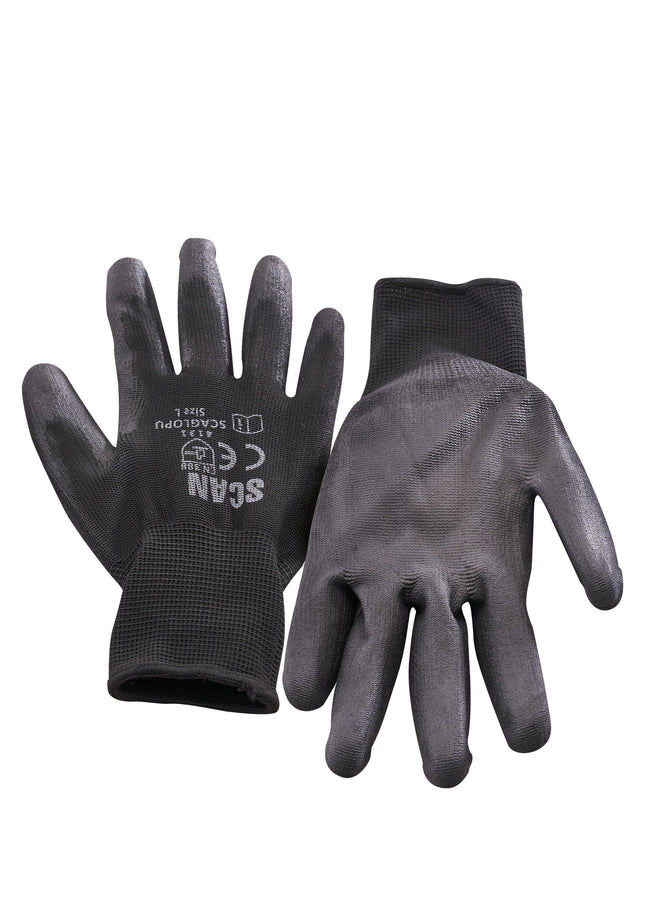 Scan Black PU Dipped Gloves (5 Pairs) XMS23GLOVEPU