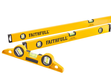 Faithfull 3 Piece Level Set (120cm, 60cm and 24cm Torpedo) XMS23LEVSET3