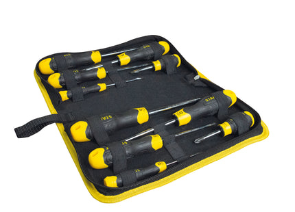 STANLEY¨ 10 Piece CUSHION GRIPª Screwdriver Set in Wallet XMS23SCREW10