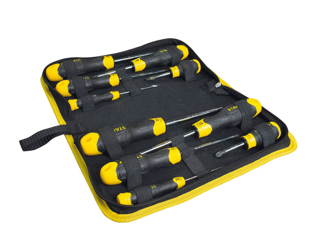 STANLEY¨ 10 Piece CUSHION GRIPª Screwdriver Set in Wallet XMS23SCREW10