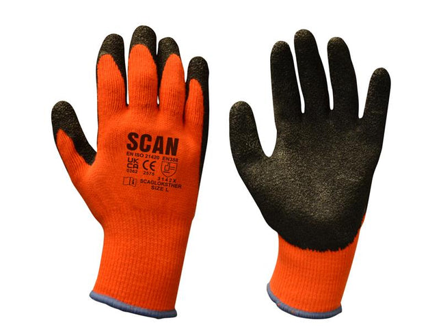 XMS Scan Thermal Latex Coated Gloves - L (Size 9) (Pack 5)                          