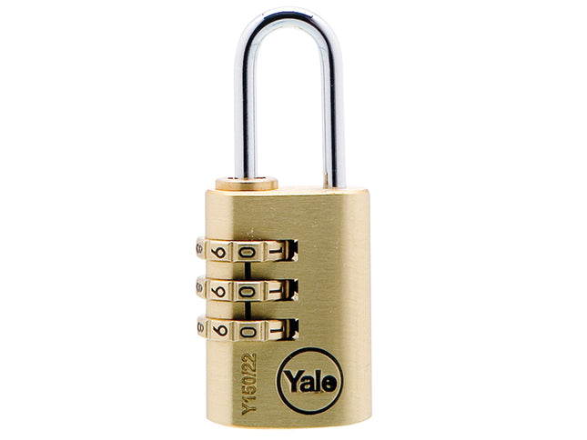 Yale Locks Brass Combination Padlock 22mm