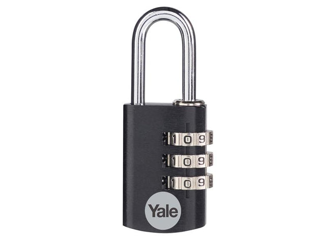 Yale Locks Aluminium Combination Padlock 20mm Black