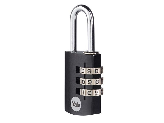 Yale Locks Aluminium Combination Padlock 28mm Black