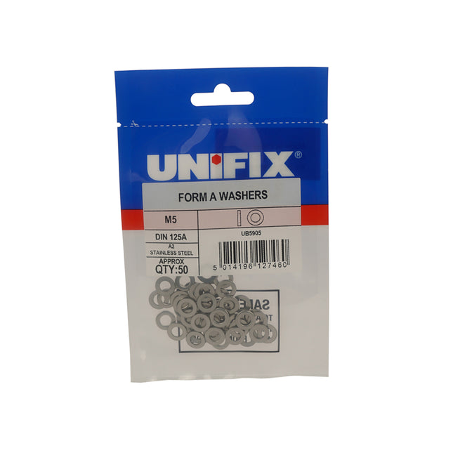 Unifix A2-304 Stainless Steel Form A Flat Washers DIN 125 - M10 (10.5) (Box of 100)
