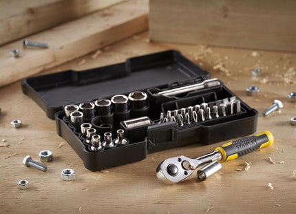 Stanley Hand Tools 1/4In Compact Socket Set, 37 Piece