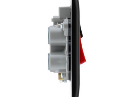 BG Electrical Matt Black 45A Cooker Control Unit with Red Rocker & Neon Black