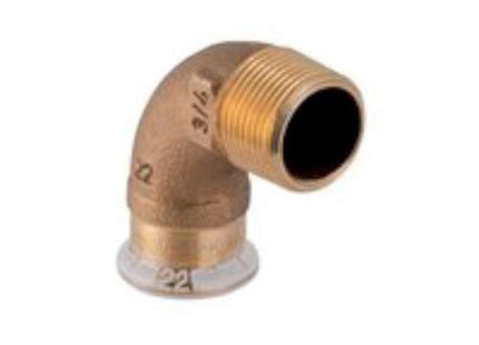 Geberit Mapress Copper Elbow Adaptor 90 - 15mm x 3/8" Male Thread - 63894