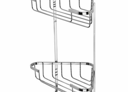 Croydex Stainless Steel Medium Two Tier Corner Basket - QM390241