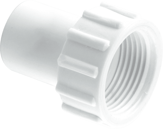 McAlpine R7 ¾" Straight Female Overflow Coupling with fixed nut for converting male BSP outlets to Pushfit Fittings