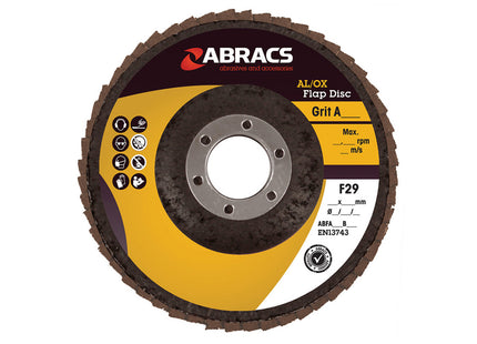 Abracs Flap Disc Aluminium Oxide - 115mm x 80g (Box of 5)