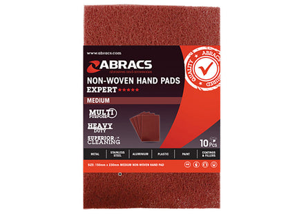 Abracs Non Woven Hand Pads - Maroon (Medium) - 150 x 230mm (Box of 10)