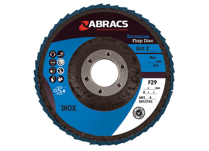Abracs Flap Disc Zirconium - 125mm x 120g (Box of 25)