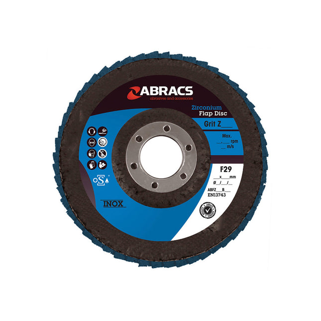Abracs Flap Disc Zirconium - 180mm x 60g (Box of 25)