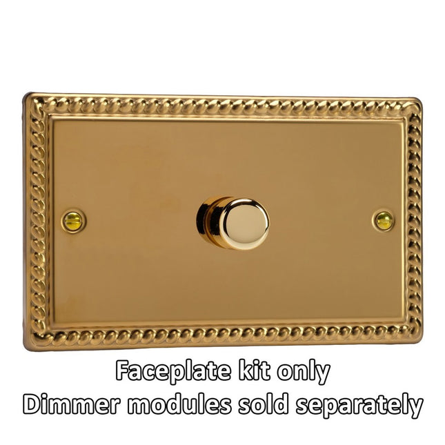Varilight 1-Gang Matrix Kit For Rotary Dimmers (Twin Plate) Georgian Brass Finish