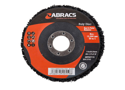 Abracs Poly Disc - Black - 115 x 22mm (Box of 24)