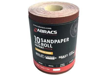 Abracs General Purpose Sandpaper Roll 115mm x 10m 240 Grit - Perfect for DIY Projects