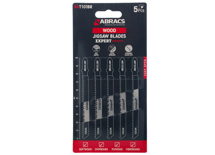 Abracs 5Pc Jigsaw Blade - 2.5mm Teeth For Clean Wood (Box of 10)