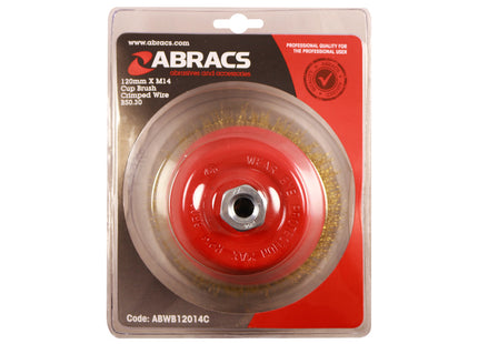 Abracs Wire Brush Crimp Cup - 120mm x M14 (Box of 5)