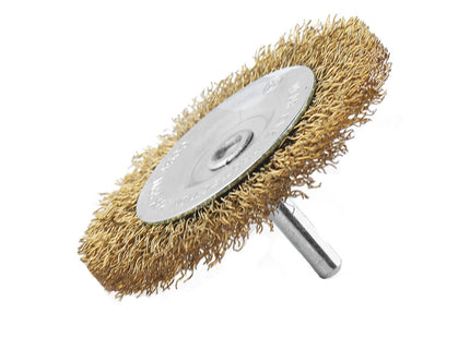 Abracs Spindle Mounted Circular Wire Brush Brass Dipped Steel - 75mm (Box of 10)