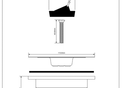 McAlpine BSW45P 1½" Centre Pin Sink Waste: 113mm Stainless Steel Flange: Reducer Waste with Plug