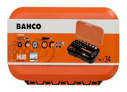 Bahco 1/4In Drive Socket & Bit Set, 34 Piece - S34MC8H - Versatile Tool for All Projects