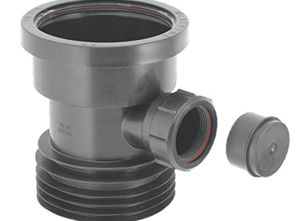 McAlpine DC1-BL-BO Black 4"/110mm Drain Connector with Boss