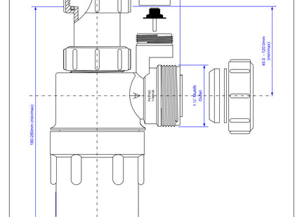 McAlpine C10AV 75mm Water Seal Anti-Syphon (Silentrap) Adjustable Inlet Bottle Trap with Multifit Outlet 1½"