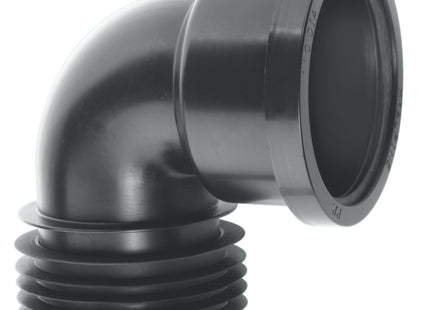 McAlpine DC90-BL Black 4"/110mm 90° Drain Connector with Boss