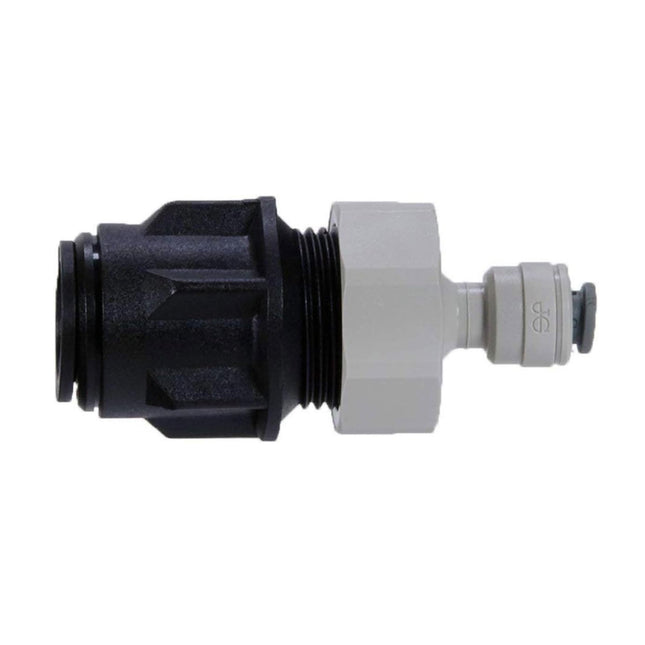 John Guest Speedfit Reverse Osmosis Reducer - Push-fit 15mm to 3/8" Push-fit Tube O.D. Speedfit Part No PM011516E, CI321216FS. Imperial to Metric Acetal Fittings for Drinks Dispensers and Pure Water