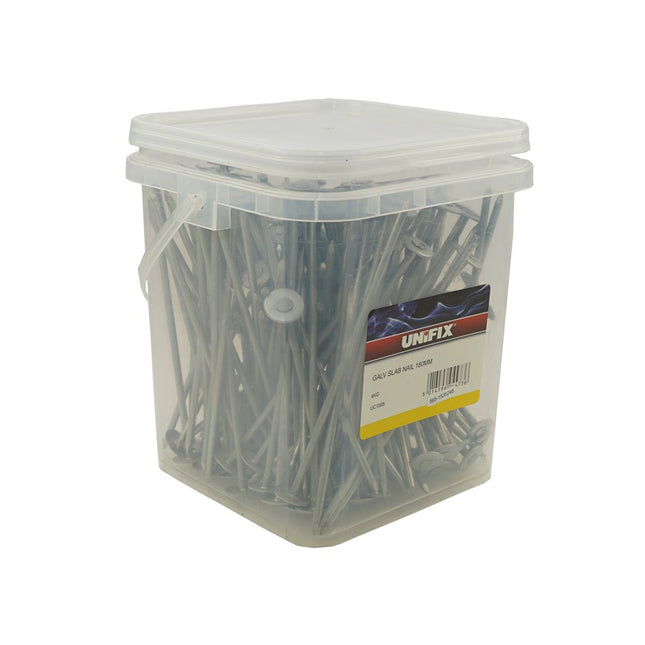 Unifix Galvanised Slab Nails - 180mm, 4kg Tub - UCGALVWHSLAB/215 - Perfect for Heavy-Duty Use