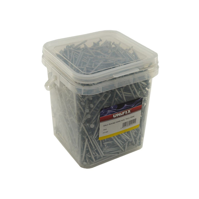 Unifix Galvanised Round Wire Nails 150 x 6.00mm - UCGALVRWN/340 - 10Kg Tub for Building