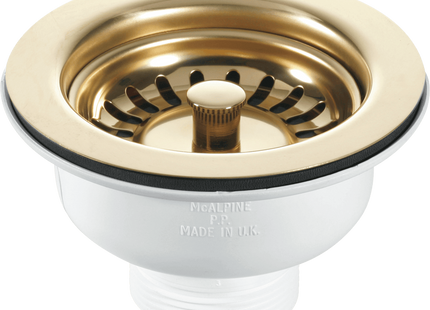McAlpine BSWPVD 1½" Basket Strainer Waste: 113mm Stainless Steel Flange: Stemball Plug: Centre Pin Model