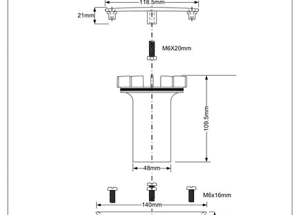 McAlpine TSGCONTV Conversion Kit to convert any TSG1 or TSG2 Gully to a sheet flooring gully with White Plastic Clamp Ring, Cover Plate and Dip Tube