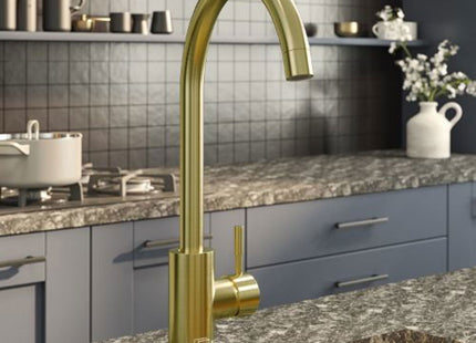 Fresssh Single Lever Kitchen Mixer Brushed Brass - PDT-000542