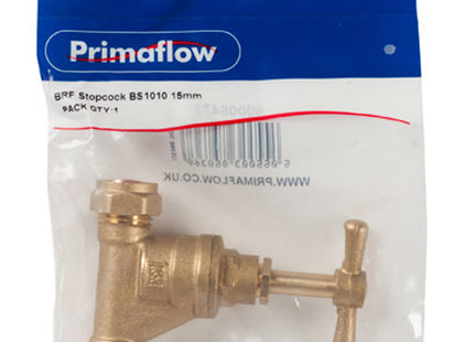 Primaflow Primapack Stopcock 15mm - Brass Valve - 9SC15