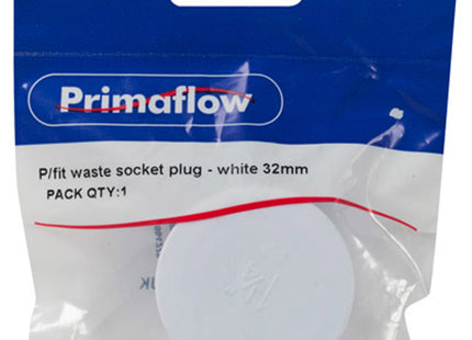 Primaflow PS P/Fit Waste Socket Plug - 32mm, White - 90013092