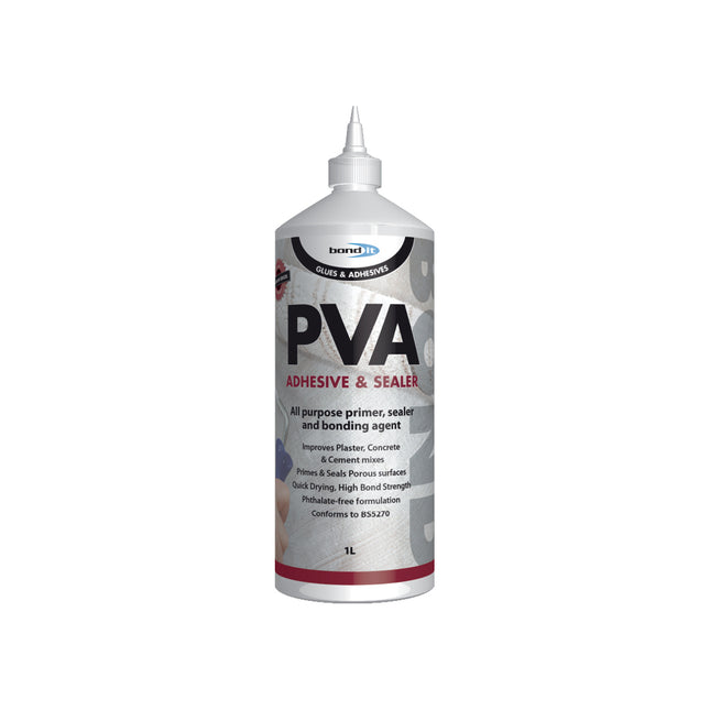 Bond-It Premium Pva Adhesive & Sealer. White. Size 1 Litre. (Box of 12)