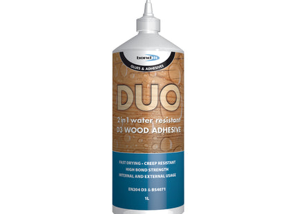 Bond-It Duo 2 In 1 Wood Glue. White. Size 1 Ltr. (Box of 12)